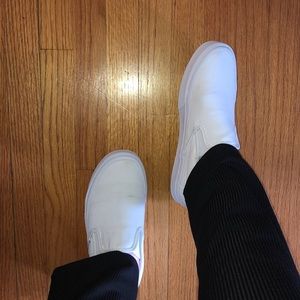 Vans white slip ons women’s size 8